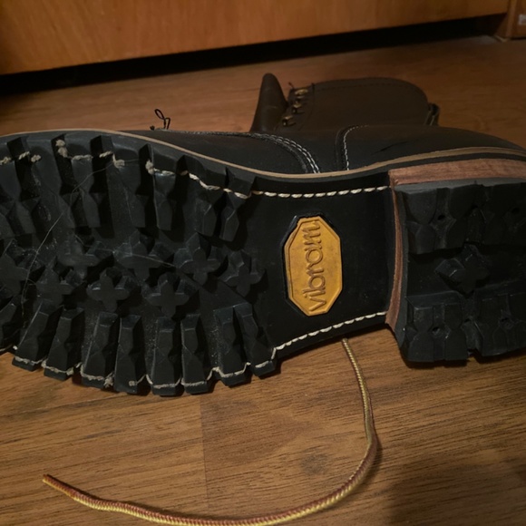 Black Steel Toe Logger Boots - worn once main image 6